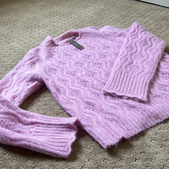 J Crew scalloped trim pointelle swester in classic pink - Picture 4 of 5